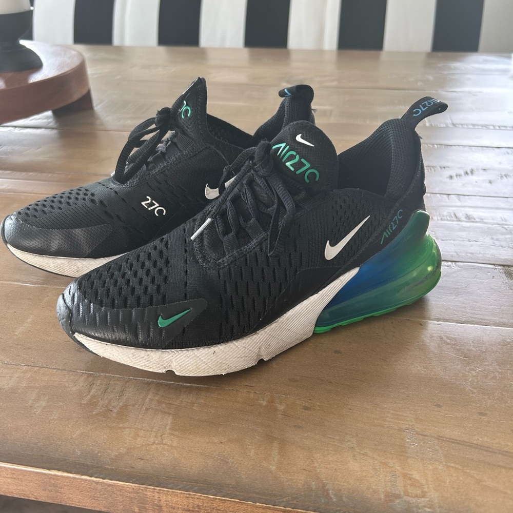 Nike Air Max 270 Black with Green and Blue Accents